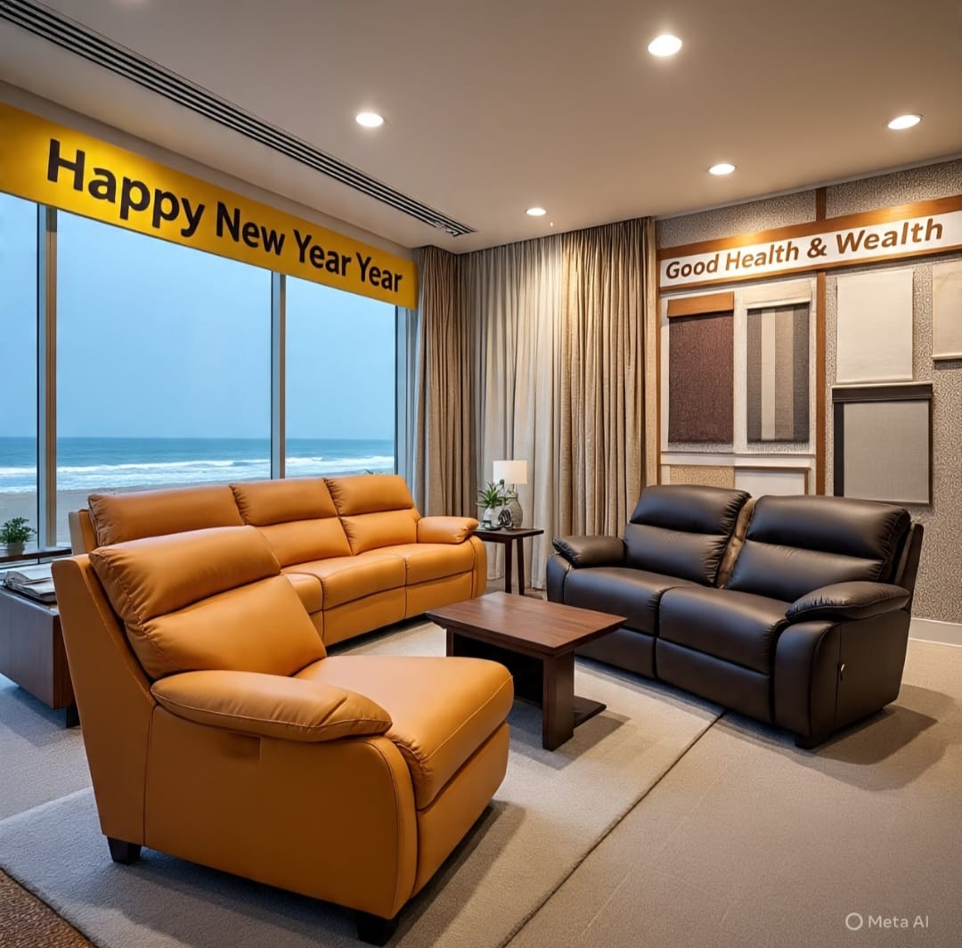 Brown L shape sofa after foam replacement Chennai